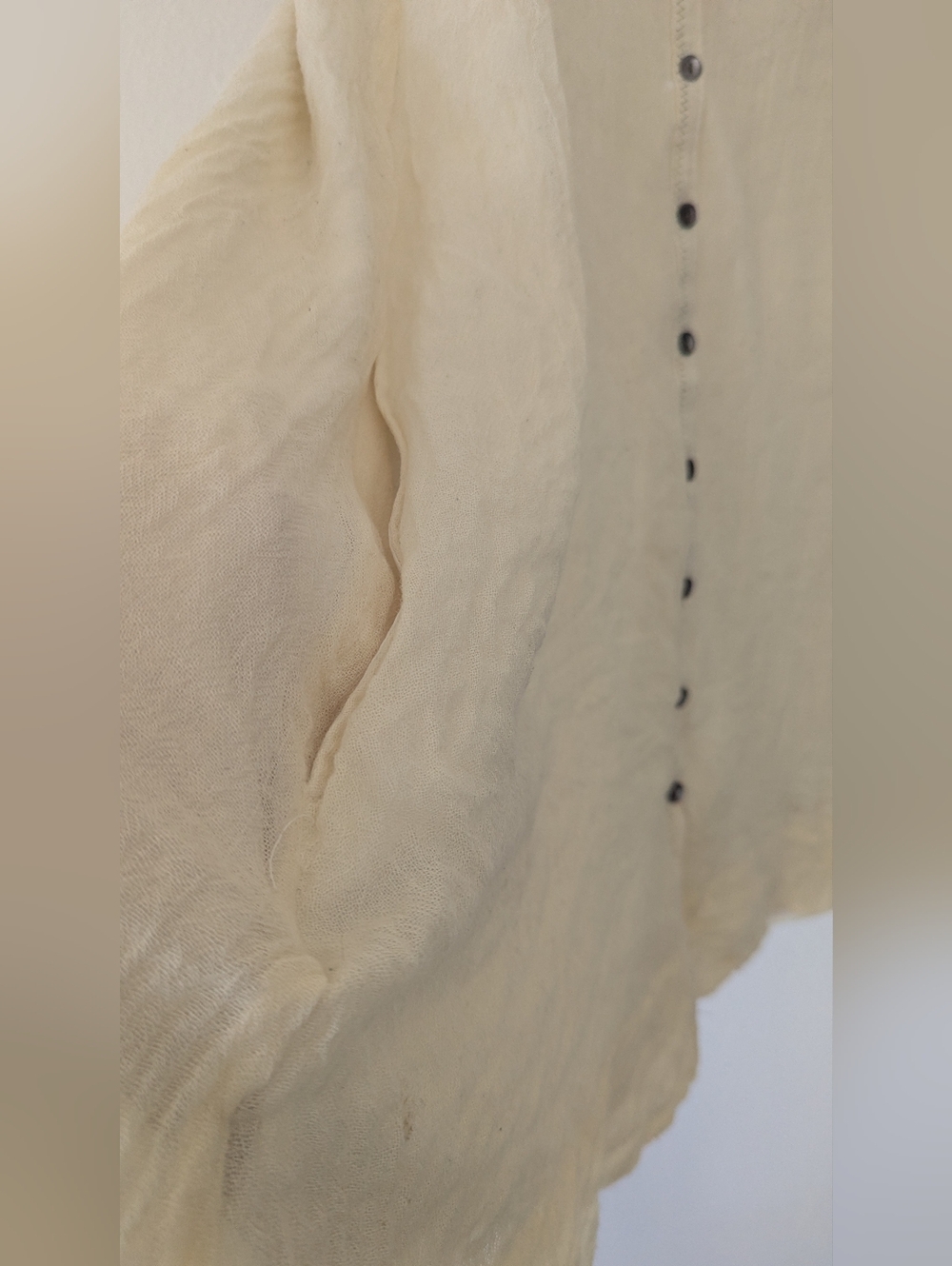 Meadow Rue Cream Embroidered Button-Front Dress - Picture 11 of 12